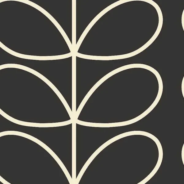 Orla Kiely Wallpaper-Giant Linear Stem Charcoal Wallpaper