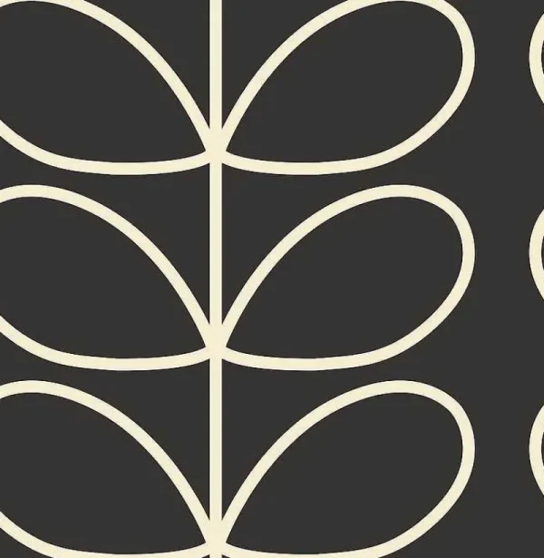 Orla Kiely Wallpaper-Giant Linear Stem Charcoal Wallpaper