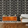 Orla Kiely Wallpaper-Giant Linear Stem Charcoal Wallpaper