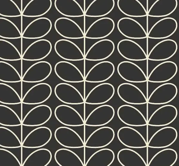 Orla Kiely Wallpaper-Linear Stem Charcoal Wallpaper