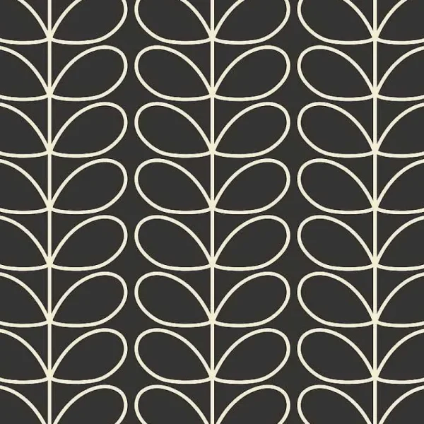 Orla Kiely Wallpaper-Linear Stem Charcoal Wallpaper