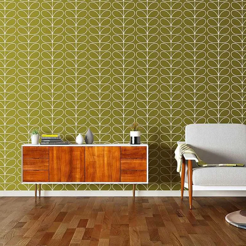 Orla Kiely Wallpaper-Linear Stem Seagrass Wallpaper